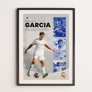 Gonzalo Garcia Poster, Real Madrid Art, Printable A3 Sport Wall Art, Gift For Boy, Poster A3, Real Madrid Gifts Poster, Soccer Print, Madrid
