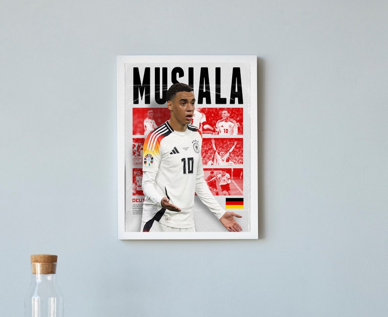 Manchester United FC Poster - Garnacho Spielerillustration Als Wandkunst Im A3 Format