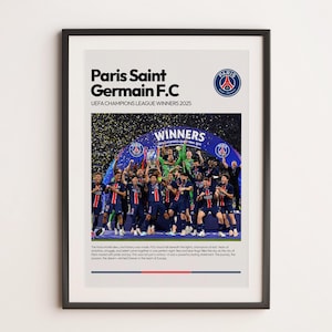 PSG League Poster 2025, Printable A3 Sport Wall Art, Paris Saint Germain Poster, PSG Gifts Poster, Soccer Wall Art, Football Poster, Dembele