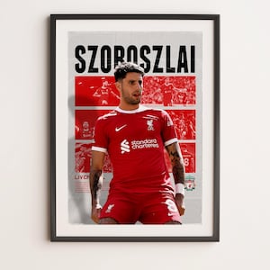 Dominik Szoboszlai Poster Liverpool, Printable A3 Sport Wall Art, Gift For Boy, Poster A3, Liverpool Gifts Poster