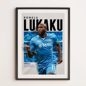 Romelu Lukaku Napoli Poster, Lukaku Poster, Printable Wall Decoration, Napoli Gifts Poster, Gift For Boy, Soccer Wall Art, Serie A Art.