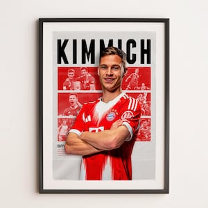 Joshua Kimmich Bayern Munich, Printable A3 Sport Wall Art, Gift For Boy, Poster A3, Bayern Munich Gifts Poster, Bundesliga, Soccer Print.