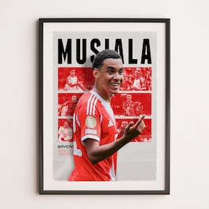 Jamal Musiala Bayern Munich, Printable A3 Sport Wall Art, Gift For Boy, Poster A3, Bayern Munich Gifts Poster, Bundesliga, Soccer Print.