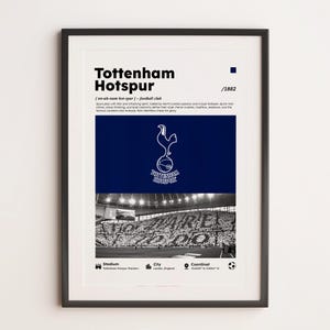 Tottenham Hotspurs Poster, Spurs Wall Art Printable A3 Sport Wall Art, Gift For Boy, Poster A3, Tottenham Hotspur Gifts Poster, Soccer Print