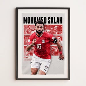 Mohamed Salah Egypt Poster, Printable A3 Sport Wall Art, Gift For Boy, Poster A3, Liverpool Gifts Poster, Soccer Print, Salah Poster