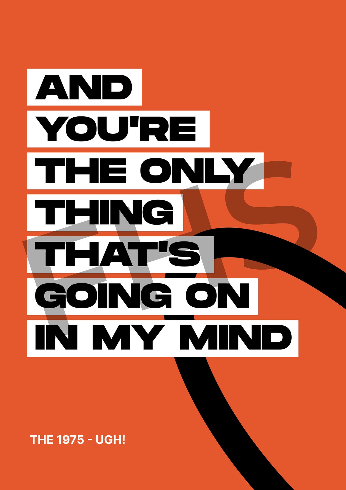 The 1975 Poster UGH, Lyrics Poster, Music Wall Art, Band Poster, Song