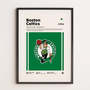 NBA Boston Celtics Poster, Basketball Poster, NBA Print, Basketball Gift, TD Garden Stadium Print, nba Poster Printable, Basketball Wall Art