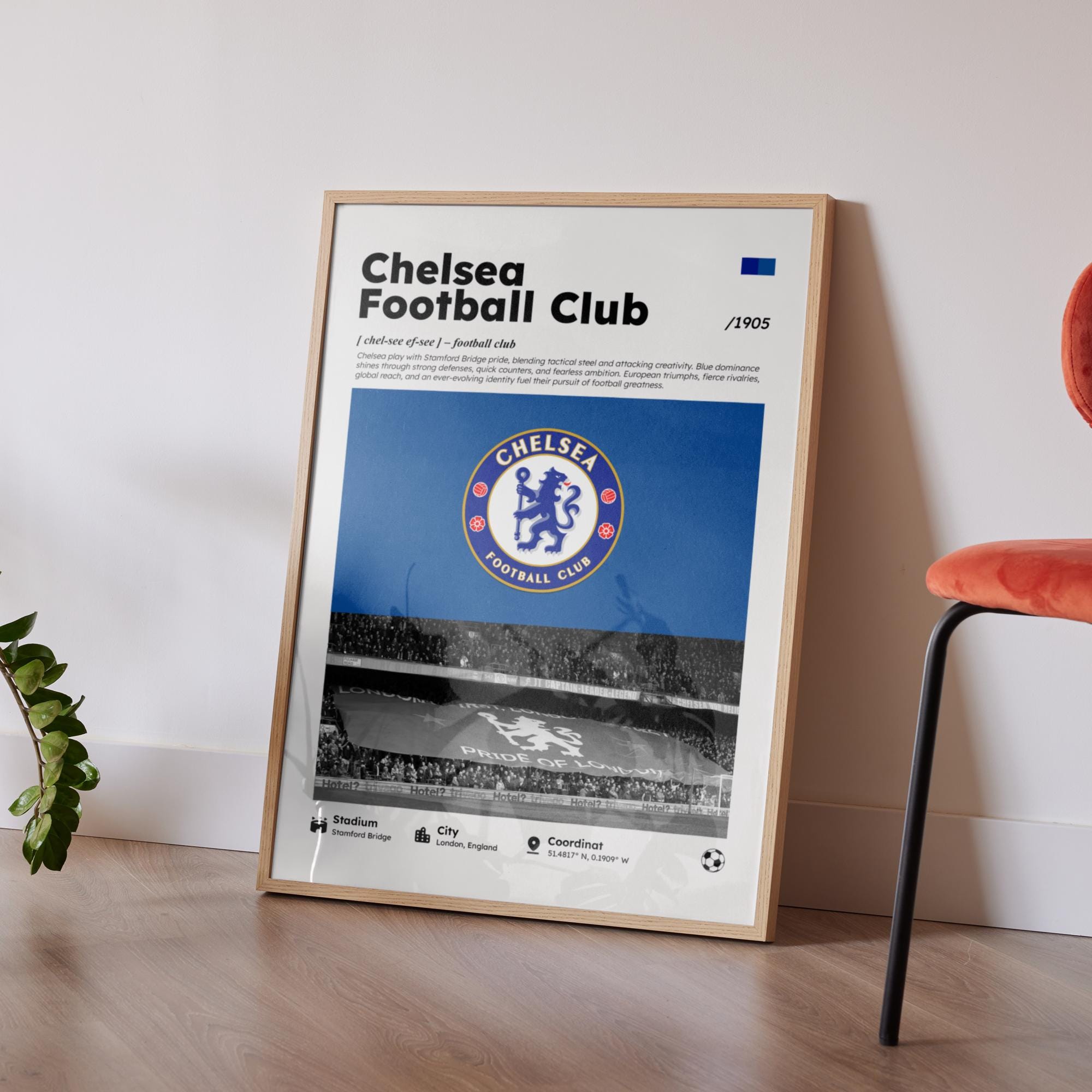 Chelsea Poster, Chelsea Wall Art Print, Printable A3 Sport Wall Art ...