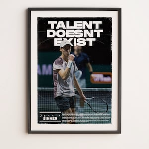 Jannik Sinner, Jannik Sinner Poster, Tennis Wandkunst, Sport Wandkunst, Sport Wanddekor, Tennisspieler Poster, Tennis Kunstdruck
