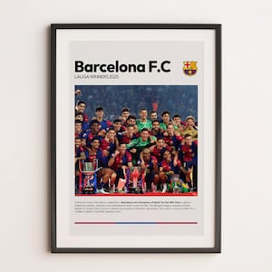 Barcelona LaLiga 2025 Champions Poster, Printable A3 Sport Wall Art,  Set of 3 Posters, Poster A3, Soccer Print, Barcelona Poster.