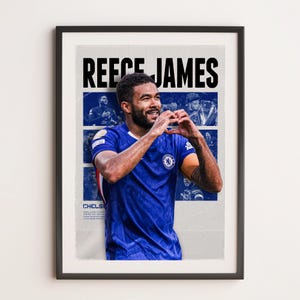 Reece James Poster, Chelsesa Poster Gift, Printable A3 Sport Wall Art, Gift For Boy, Poster A3, Chelsea Gift Poster, football poster, Soccer