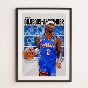 Shai Gilgeous-Alexander Poster, Basketball Poster, NBA Basketball Print, Basketball Geschenkideen, OKC Thunder Poster, NBA Posters A3, sga png