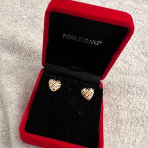 Striped Heart Earrings