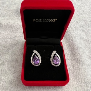 Teardrop Purple Earrings