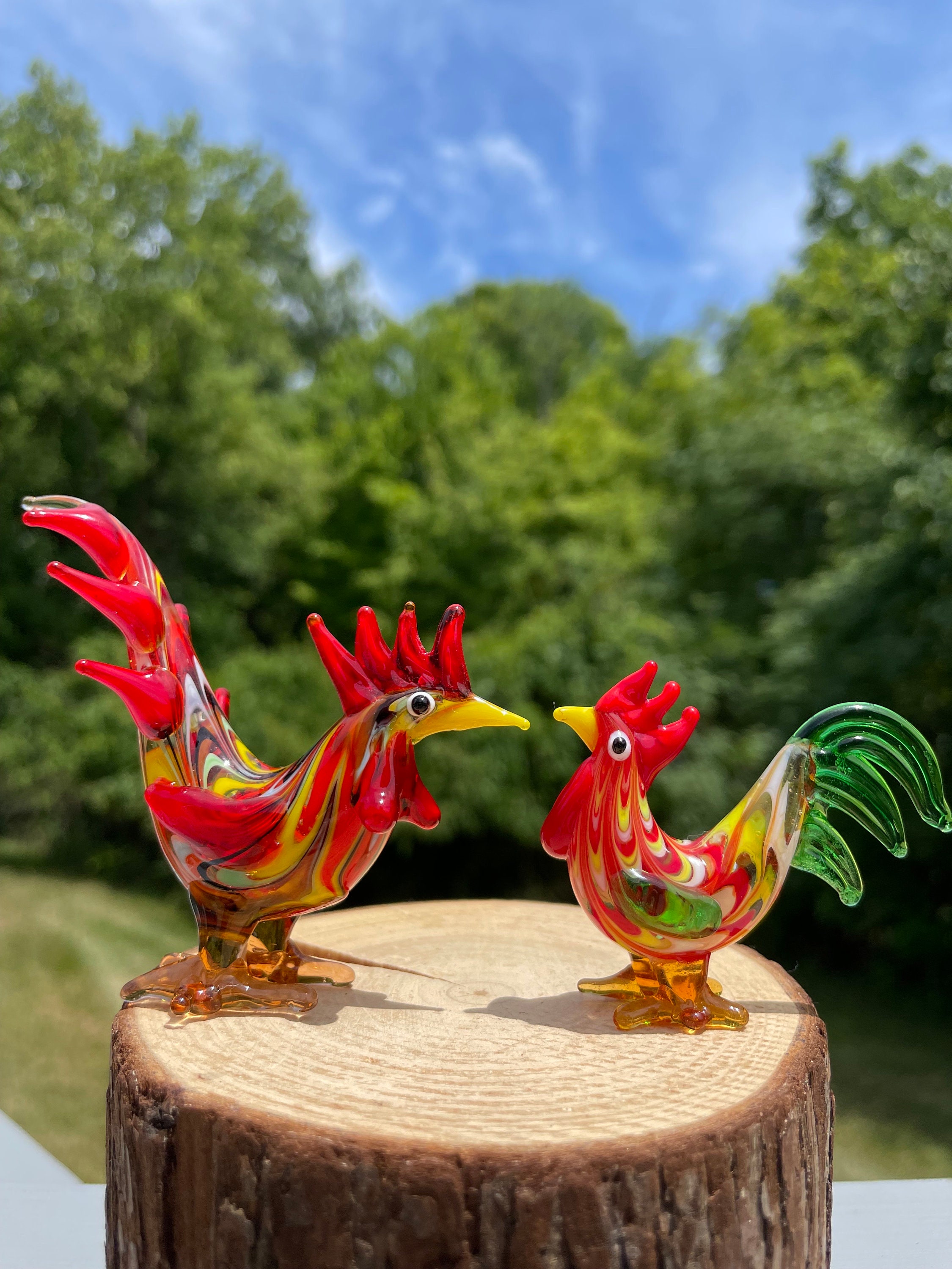 Murano Glass 鳥のオブジェ ヴェネチアンガラス ムラーノガラス 鶏 ムラーノガラス MURANO ヴェネチアンガラス 鳥 置物 カモ ガラス