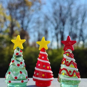 Glass Christmas tree, fused glass Chrismas tree holiday decor, Collectible Christmas tree, Christmas gift