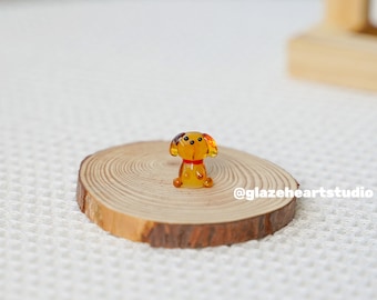 Handmade Glass Dog Figurine: Micro Art, Pocket Hug