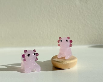 Handgemaakt glazen baby-Axolotl-beeldje: miniatuurdier om te verzamelen