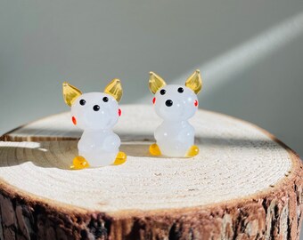 Handmade Glass Dog Figurine: Micro Art Animal Sculpture, Pocket Hug