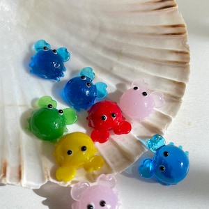 Blown Glass crab Figurine | mini glass crabl Glass crab sculpture  | baby crab figurine glass crab aquarium decor