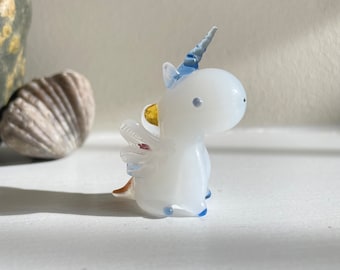 小さなユニコーンの置物ガラスの置物ガラスのユニコーンミニチュア