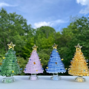 Glass Christmas tree, fused glass Chrismas tree holiday decor, Collectible Christmas tree, Christmas gift
