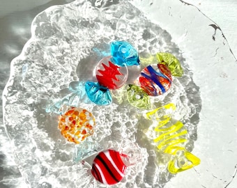 Handmade Glass Candy 5pc set Glass candy Figurine | Mini glass candy Figurines Table Decoration Home Decor