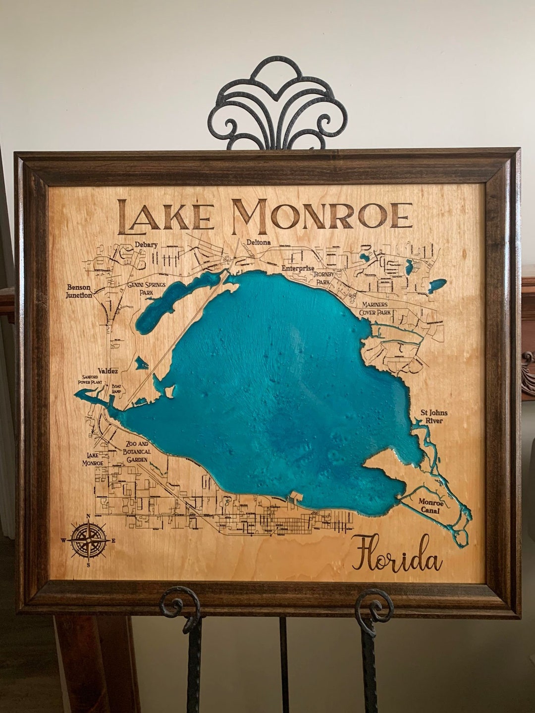 Lake Monroe Florida Wood Lake Map - Il 1080xN.5544582564 Maj6 