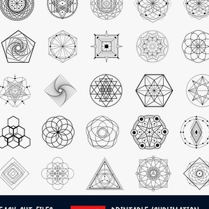 35 heilige geometrie SVG bundel, heilige geometrie SVG, heilige geometrie PNG, heilige geometrie gesneden bestand, geometrie clipart, geometrische SVG PNG
