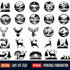 30 Deer Forest Svg Png, Deer Forest Svg, Deer Svg, Deer Head Svg, Forest Svg, Deer  Laser Engraving, Nature Deer Svg, Deer Clipart Print