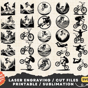 Bundle Bmx SVG, Bmx Svg, svg ornement Bmx, Clipart Bmx, Bmx Png, fichier Bmx découpé au laser, vélo Svg, vélo Svg, Silhouette Bmx, Bmx Cricut