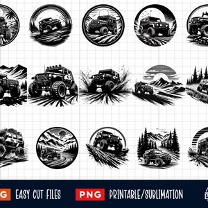 15 OFFROAD Svg Png, Offroad Vehicle Svg, Offroad Clipart Png, Adventure Svg, Off Road Svg Cut files, Camping svg, Hiking svg, Mountains Svg