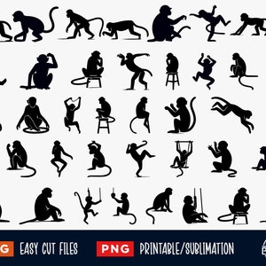 40 Monkey SVG Bundle, Monkey svg, Monkey Png, monkeys svg, Monkey Cut File, Monkey silhouette, Monkey Clipart, Monkey vector, Monkey Cricut