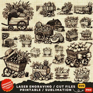 Panier de fruits Svg, Svg de légumes, produits frais svg, panier de légumes svg découpé au Laser, svg récolte, légumes Clipart Png, svg de chariot de ferme