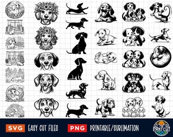 33 Dachshund Svg Png Bundle, Dachshund Svg, Cute Dachshund Clipart, Dachshund Silhouette, Wiener Svg, Dog Svg, Dachshund Dog Svg Cut files