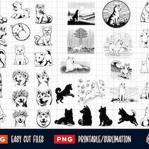 35 Shiba Inu Svg Png Bundle, Shiba Inu Svg, Baby Shiba Inu Family Svg, Shiba Inu Clipart, Shiba Inu Silhouette, Shiba Inu Cut Files Cricut