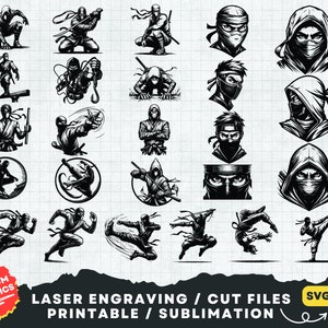 Ninja Clipart, Ninja Laser Cut Datei, niedliche Cartoon Ninja Laser-Schnitt-Datei, Ninja Kopf Gesicht geschnitten Name, Ninja Kopf Gesicht, Ninja Silhouette