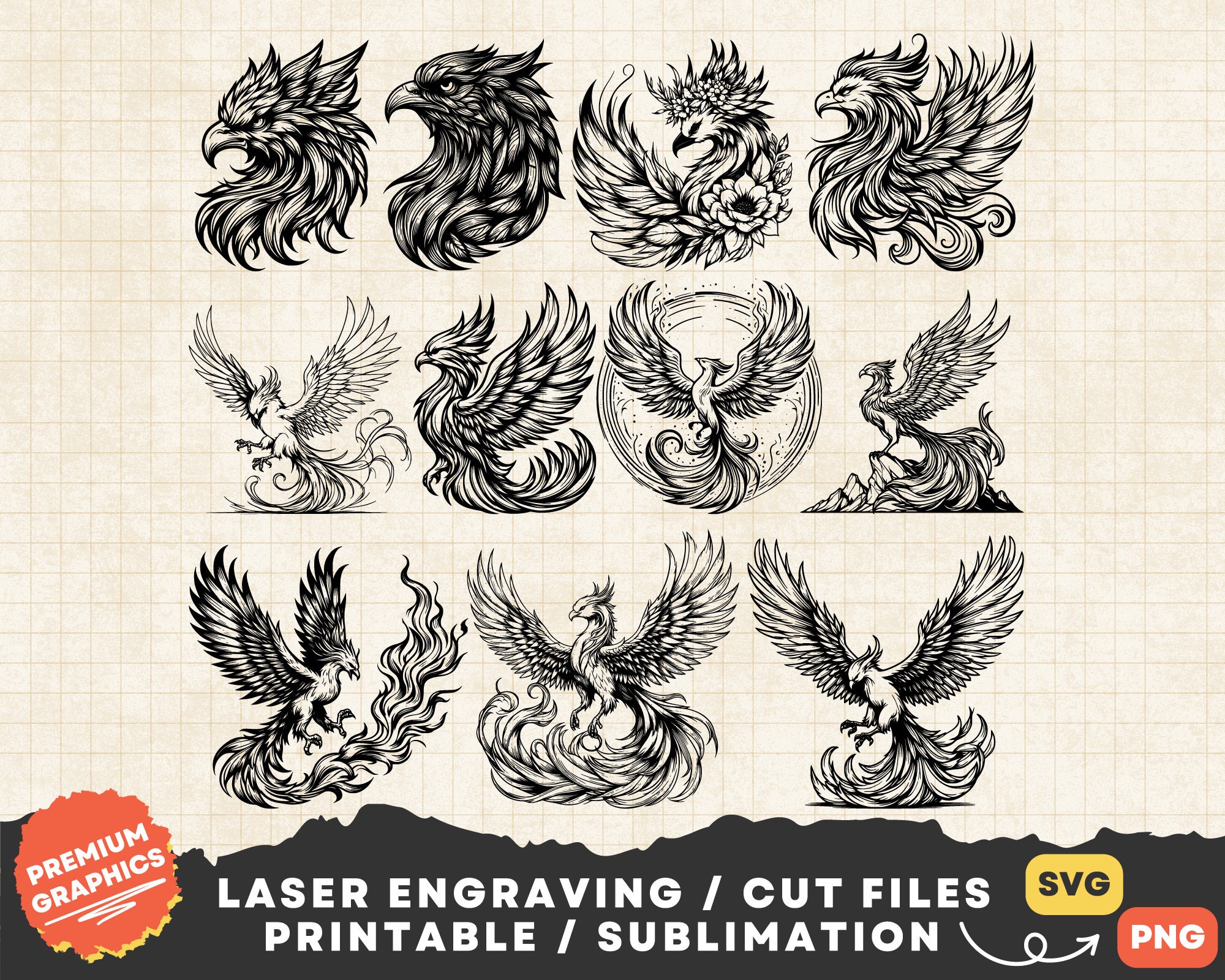 Phoenix Svg Bundle, Phoenix Svg, Phoenix Clipart, Phoenix Png Print ...