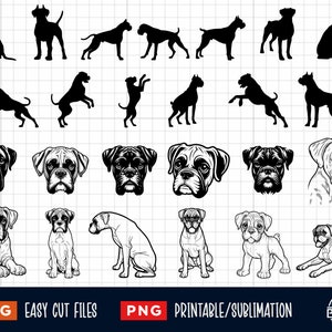 25 Boxer Hund SVG Bundle, Boxer Hund SVG, Boxer Hund Png, Boxer Hund Kopf SVG, Boxer Hund Silhouette, Boxer Hund Clipart, Hund SVG, Boxer Hund geschnitten