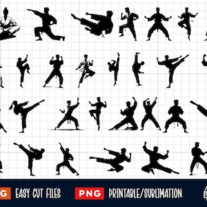 30 Karate SVG Bundle, Karate Svg, Karate Png, Taekwondo Svg, Karate Print, Karate Cut File, Karate silhouette, Karate Clipart, Karate Cricut
