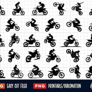 30 Dirt Bike SVG Bundle, Dirt Bike Svg, Dirt Bike Png, Motocross Rider Svg Png, Dirt Bike Cut File, sylwetka Dirt Bike, Dirt Bike Cricut