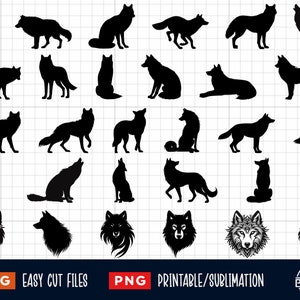 30 Wolf SVG Bundle, Wolf Svg, Wolf Png, Wolf Head Svg Png, Wolves Svg Png, Wolf Vector, Wolf silhouette, Wolf Clipart, Howling Wolf Svg Png
