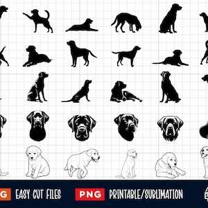 30 Labrador SVG Bundle, Labrador Svg, Labrador Png, Labrador Dog Svg Png, Labrador Head Svg, Labrador silhouette, Labrador Clipart, Dog Svg