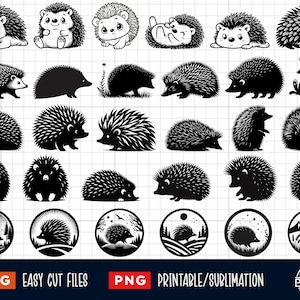 30 Hedgehog Bundle, Hedgehog Svg, Hedgehog Png, Hedgehog Svg Png, Hedgehog Cut File, Hedgehog Silhouette, Hedgehog Clipart, Hedgehog Vector