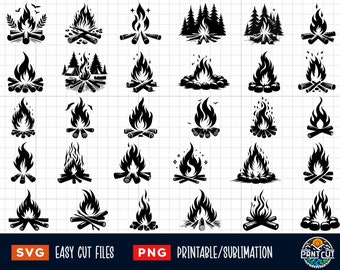 30 Campfire SVG Bundle, Campfire Svg, Campfire Png, Camp Fire Svg Png, Camp Fire Cut File, Camp fire Silhouette, Campfire Clipart, Camp fire