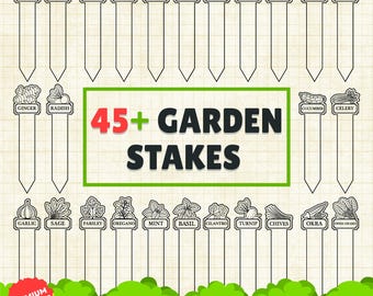 3D Garden Stakes Svg, Garden signs SVG, laser cut vegetable sign, vegetable stakes, yard signs laser cut file, vegetable name Garden markers