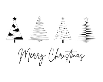 Weihnachtsbaum Clip Art PNG und JPG schwarz weiß