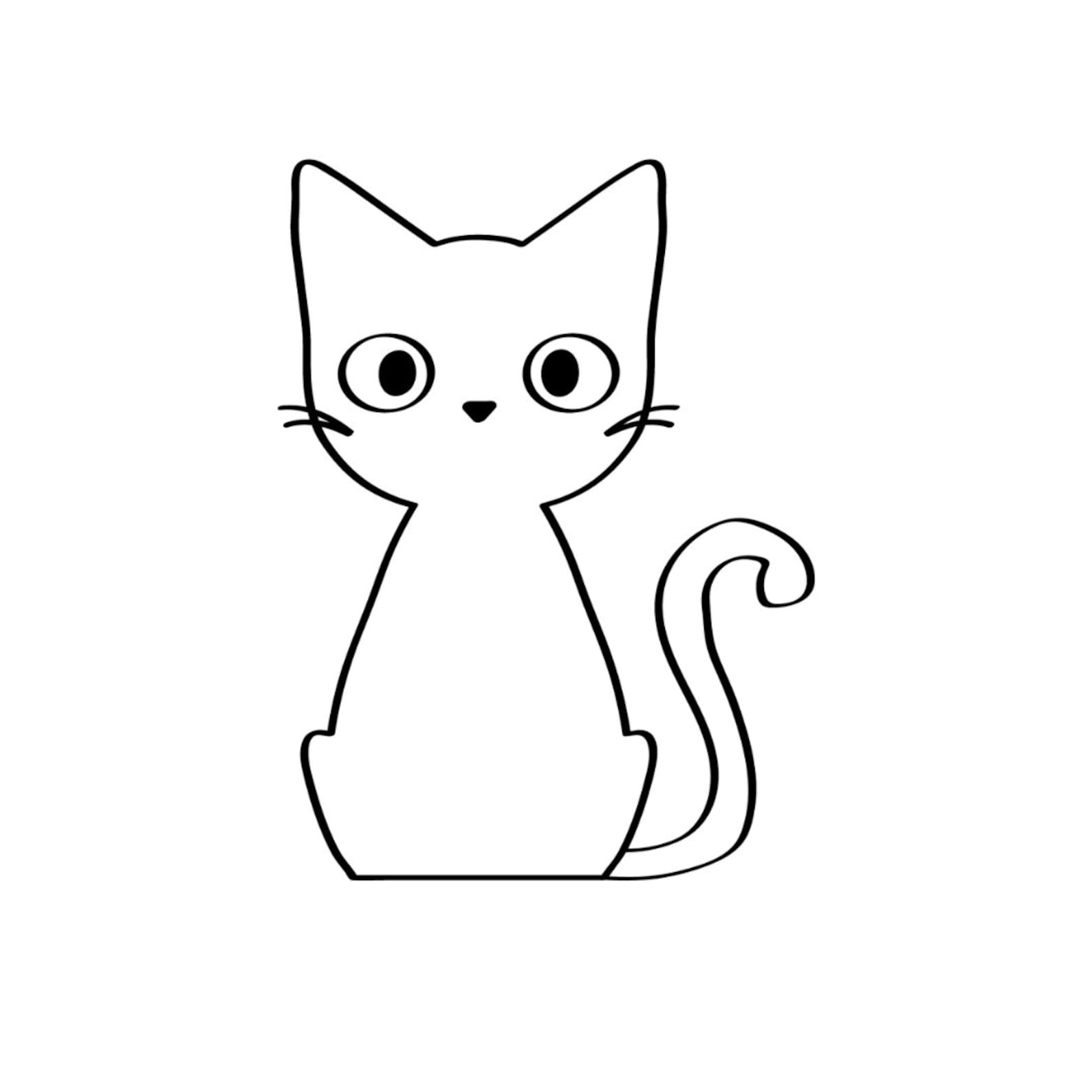 Black Cat Clip Art PNG and JPG - Etsy