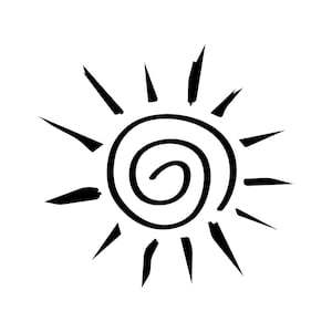 Sun Clipart PNG and JPG Black and White