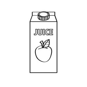 Juice Carton Clipart Black and White PNG and JPG